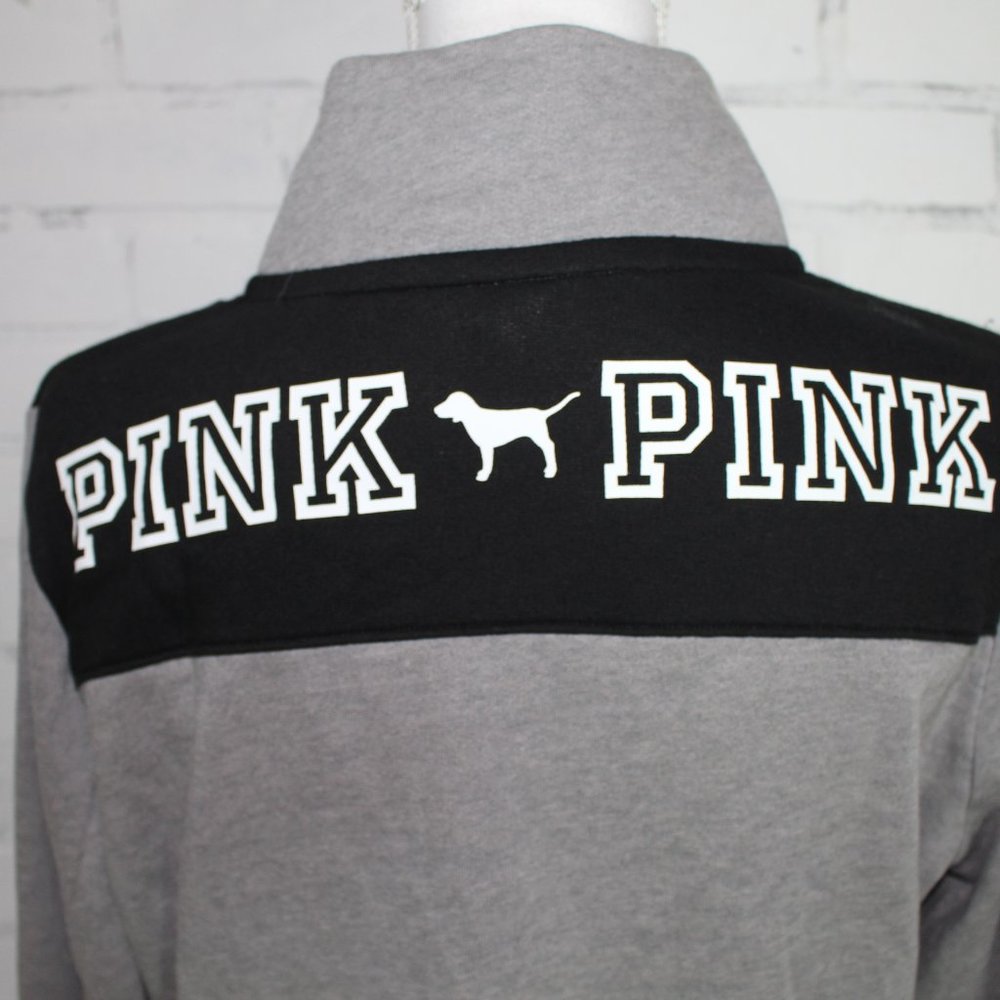 Victoria's Secret Pink Zip Up Gray Sweatshirt - Picture 4 of 4